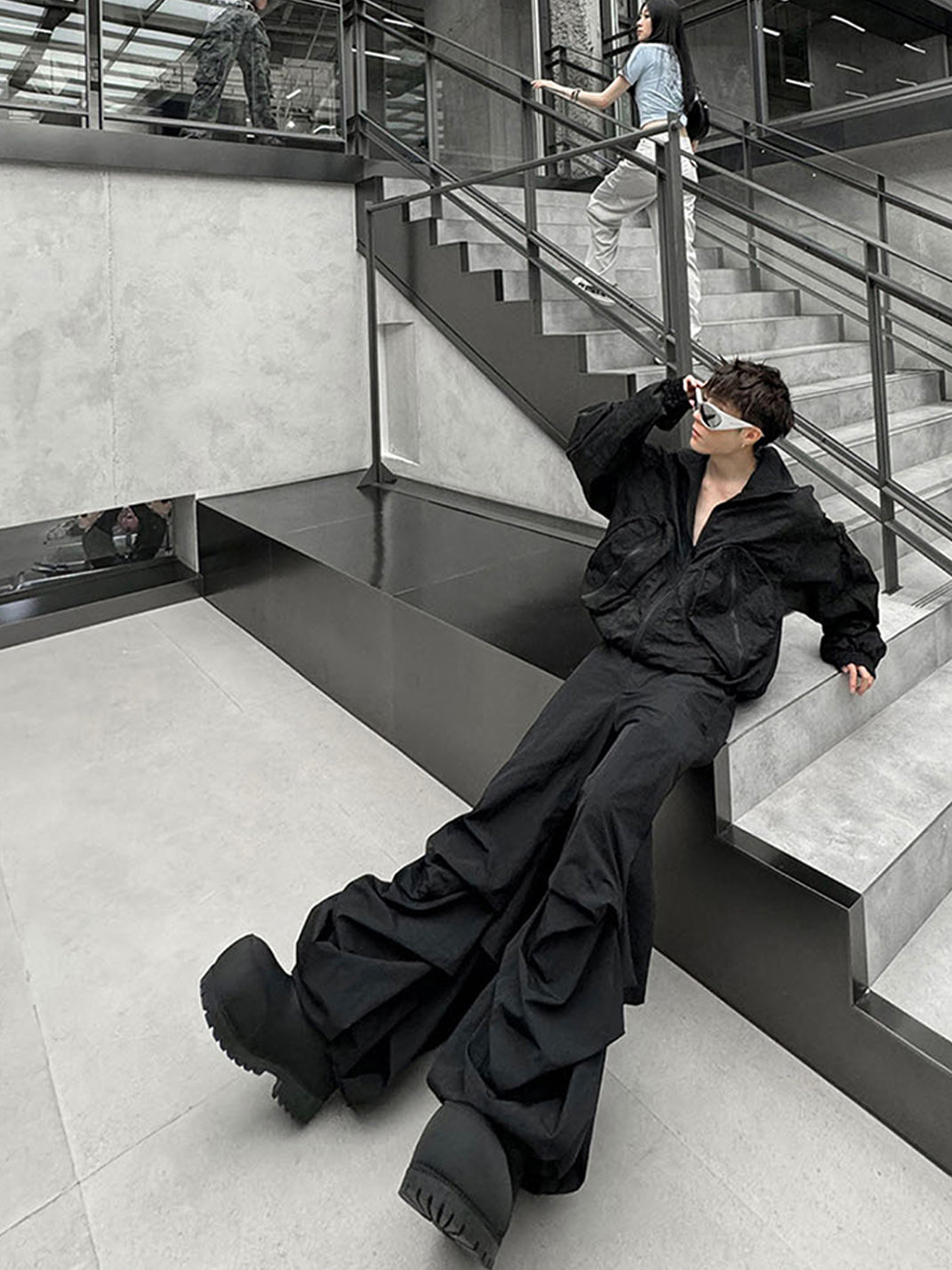 Vanguardia | Cascade Drape Nylon Loose Pants - PSYLOS 1, Vanguardia | Cascade Drape Nylon Loose Pants, Men's Wear, Vanguardia, PSYLOS 1