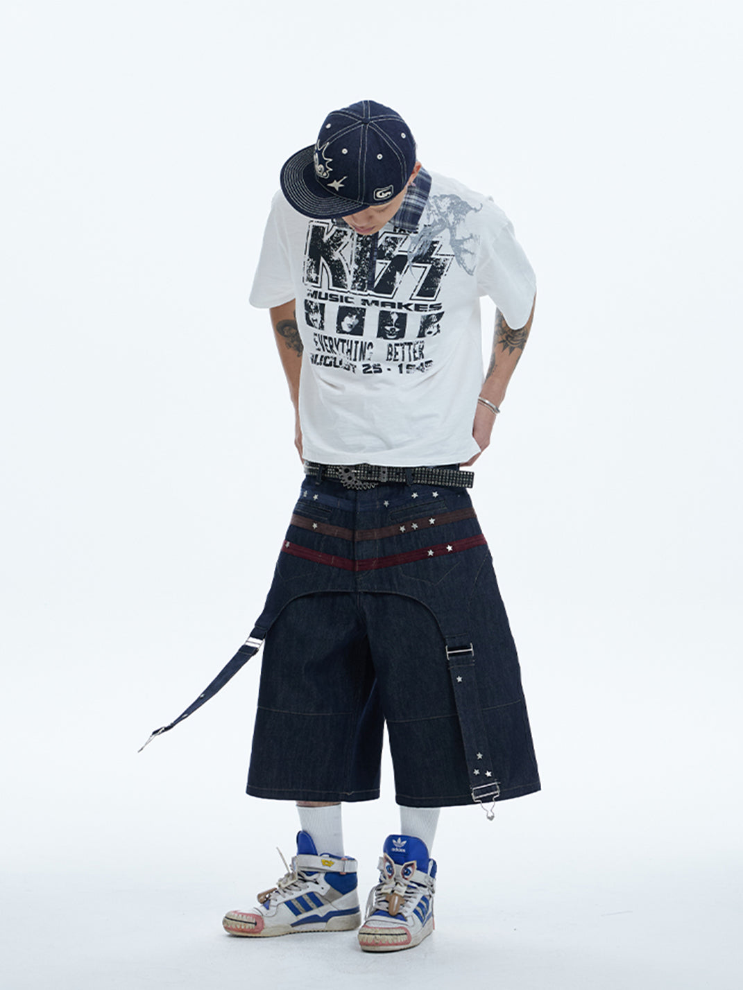 DND4DES | Star Rivet Suede Denim Shorts - PSYLOS 1, DND4DES | Star Rivet Suede Denim Shorts, Shorts, DND4DES•JAPAN, PSYLOS 1