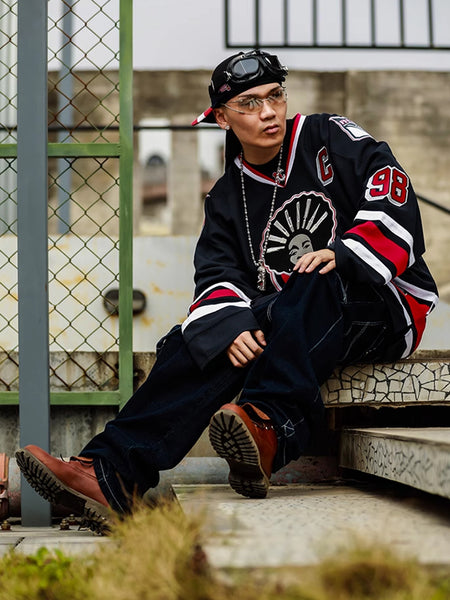 ACUSA | "AFRO" Rangers Colorway Oversized Hockey Jersey - PSYLOS 1, ACUSA | "AFRO" Rangers Colorway Oversized Hockey Jersey, Tops, ACUSA, PSYLOS 1