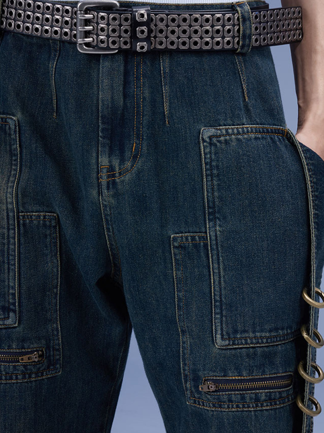 DND4DES | Black Straight Cut Printed Jeans - PSYLOS 1, DND4DES | Black Straight Cut Printed Jeans, Cargo Pants, DND4DES•JAPAN, PSYLOS 1