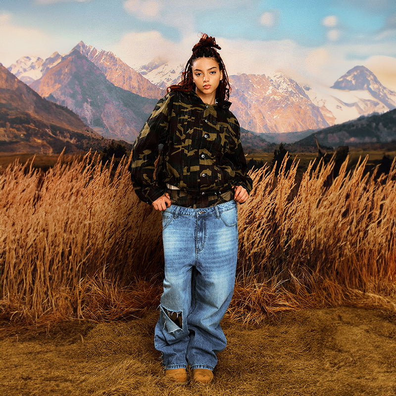 YADcrew | Camouflage Tree Scratched Hooded Jacket - PSYLOS 1, YADcrew | Camouflage Tree Scratched Hooded Jacket, Jacket, YADcrew•JAPAN, PSYLOS 1