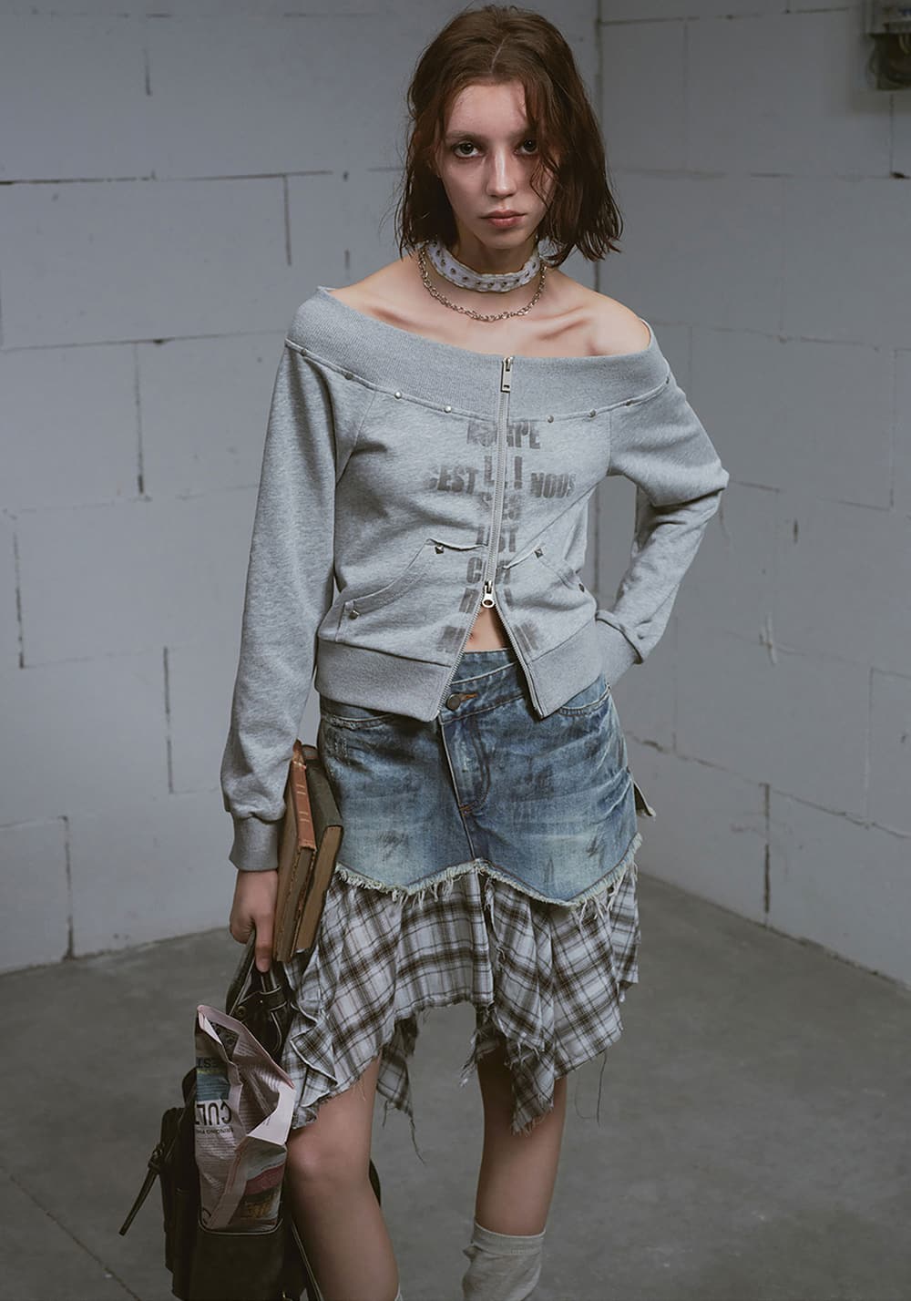 CestNous｜Lost Highway Deconstructed Denim Skirt - PSYLOS 1, CestNous｜Lost Highway Deconstructed Denim Skirt, Skirt, CestNous, PSYLOS 1