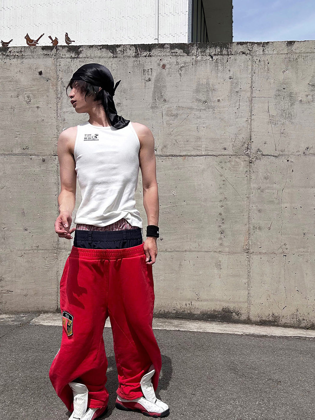 Vanguardia | Triple Waistline Paneling Sagging Cotton Sweatpants - PSYLOS 1, Vanguardia | Triple Waistline Paneling Sagging Cotton Sweatpants, Men's Wear, Vanguardia, PSYLOS 1