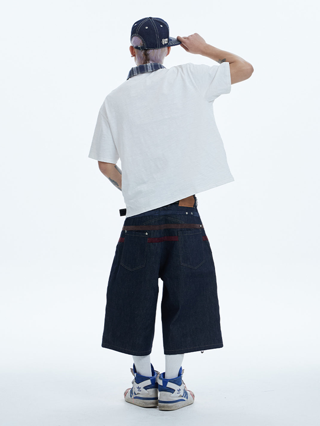 DND4DES | Star Rivet Suede Denim Shorts - PSYLOS 1, DND4DES | Star Rivet Suede Denim Shorts, Shorts, DND4DES•JAPAN, PSYLOS 1