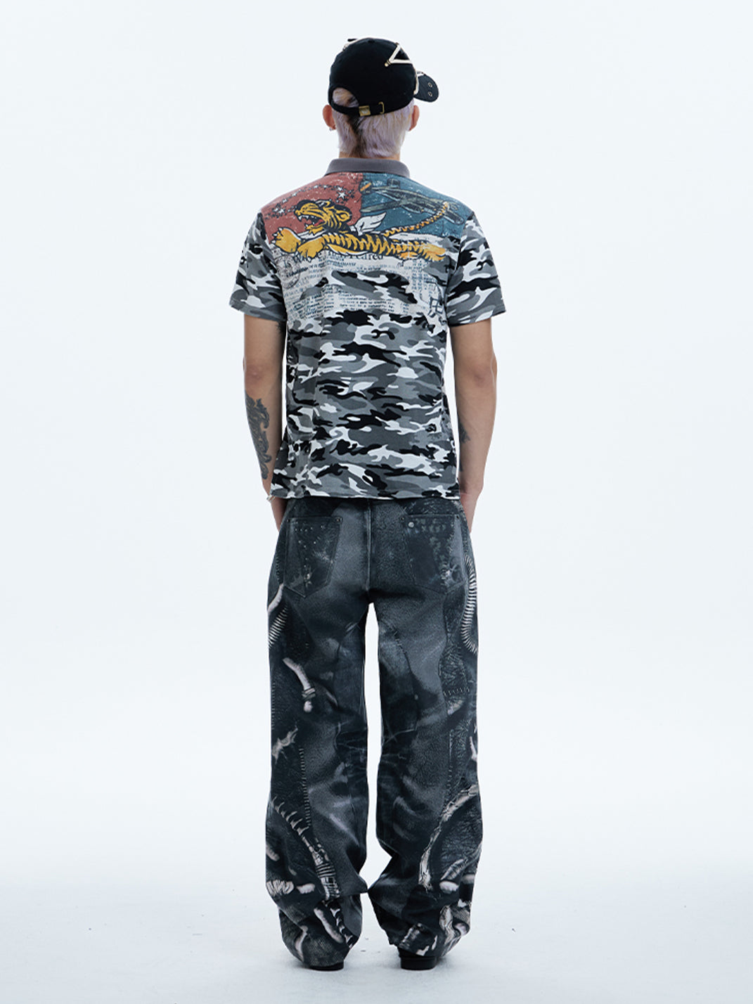 DND4DES | Venom Pipe Graphic Waxed Jeans - PSYLOS 1, DND4DES | Venom Pipe Graphic Waxed Jeans, Pants, DND4DES•JAPAN, PSYLOS 1