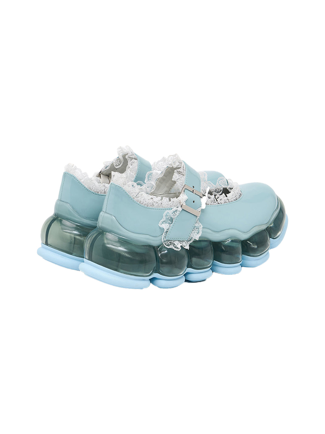 Lace Chunky Mary Jane Color Strap Shoes-Blue - PSYLOS 1, Lace Chunky Mary Jane Color Strap Shoes-Blue, Mary Jane shoes, MIKIOSAKABE, PSYLOS 1
