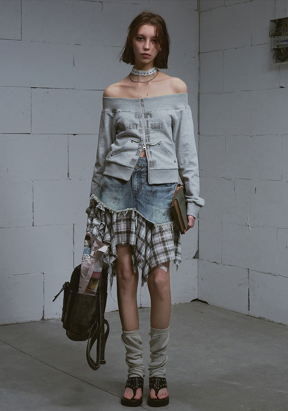 CestNous｜Lost Highway Deconstructed Denim Skirt - PSYLOS 1, CestNous｜Lost Highway Deconstructed Denim Skirt, Skirt, CestNous, PSYLOS 1