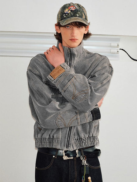KREATE | Deconstruct Series Washed Pocket Sleeves Denim Jacket - PSYLOS 1, KREATE | Deconstruct Series Washed Pocket Sleeves Denim Jacket, Tops, KREATE, PSYLOS 1