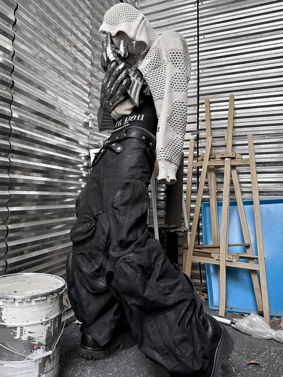 Vanguardia | Dark Pioneer Waxed Loose Utility Pants - PSYLOS 1, Vanguardia | Dark Pioneer Waxed Loose Utility Pants, Men's Wear, Vanguardia, PSYLOS 1