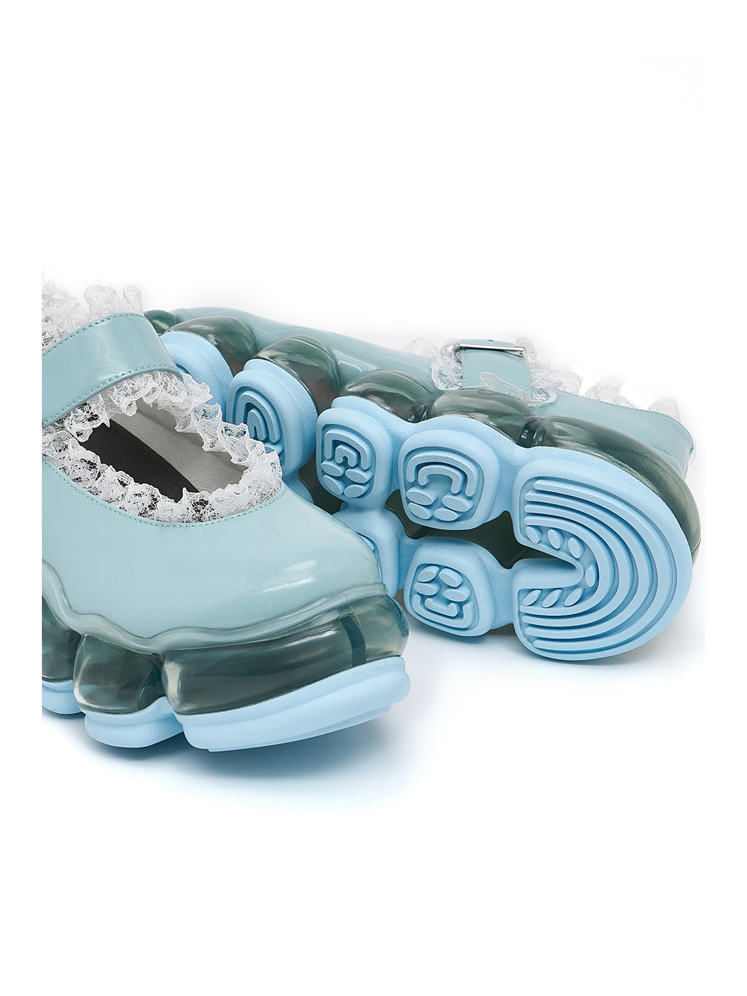 Lace Chunky Mary Jane Color Strap Shoes-Blue - PSYLOS 1, Lace Chunky Mary Jane Color Strap Shoes-Blue, Mary Jane shoes, MIKIOSAKABE, PSYLOS 1