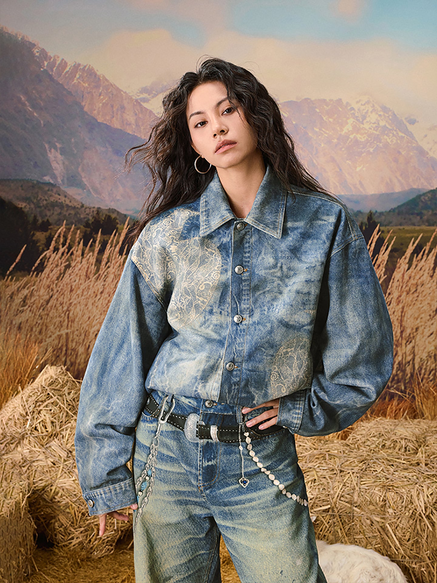 YADcrew | Lace Peace Dove Denim Vintage Jacket - PSYLOS 1, YADcrew | Lace Peace Dove Denim Vintage Jacket, Jacket, YADcrew•JAPAN, PSYLOS 1