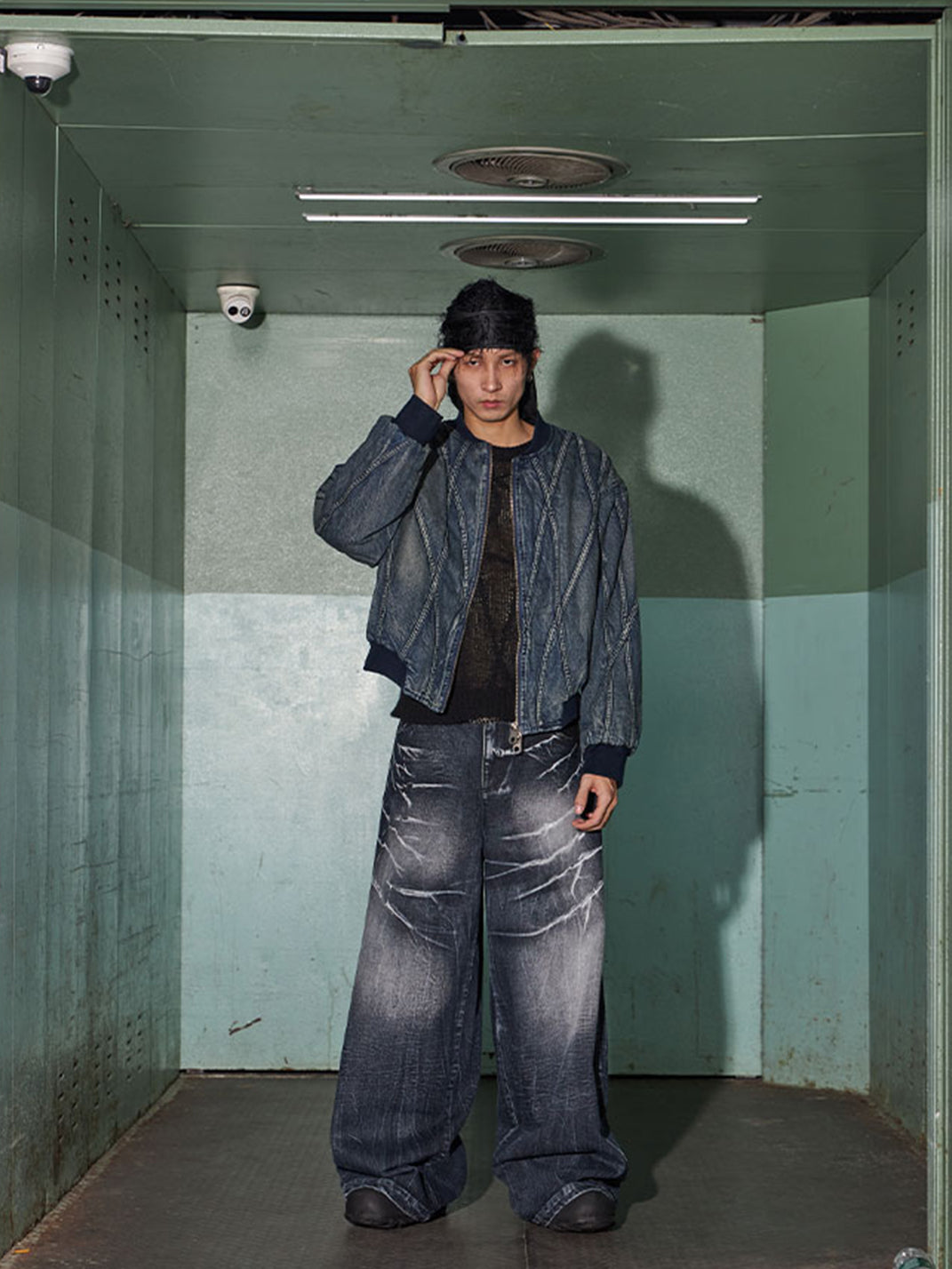 DND4DES | Washed Lightning Baggy Wide Jeans - PSYLOS 1, DND4DES | Washed Lightning Baggy Wide Jeans, Jeans, DND4DES•JAPAN, PSYLOS 1