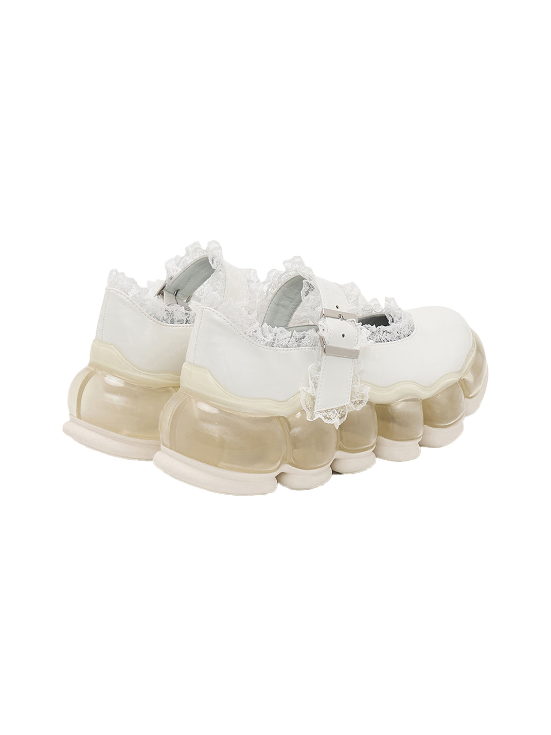 Lace Chunky Mary Jane Color Strap Shoes-White - PSYLOS 1, Lace Chunky Mary Jane Color Strap Shoes-White, Mary Jane shoes, MIKIOSAKABE, PSYLOS 1