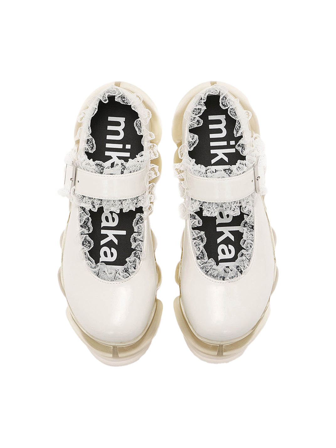 Lace Chunky Mary Jane Color Strap Shoes-White - PSYLOS 1, Lace Chunky Mary Jane Color Strap Shoes-White, Mary Jane shoes, MIKIOSAKABE, PSYLOS 1