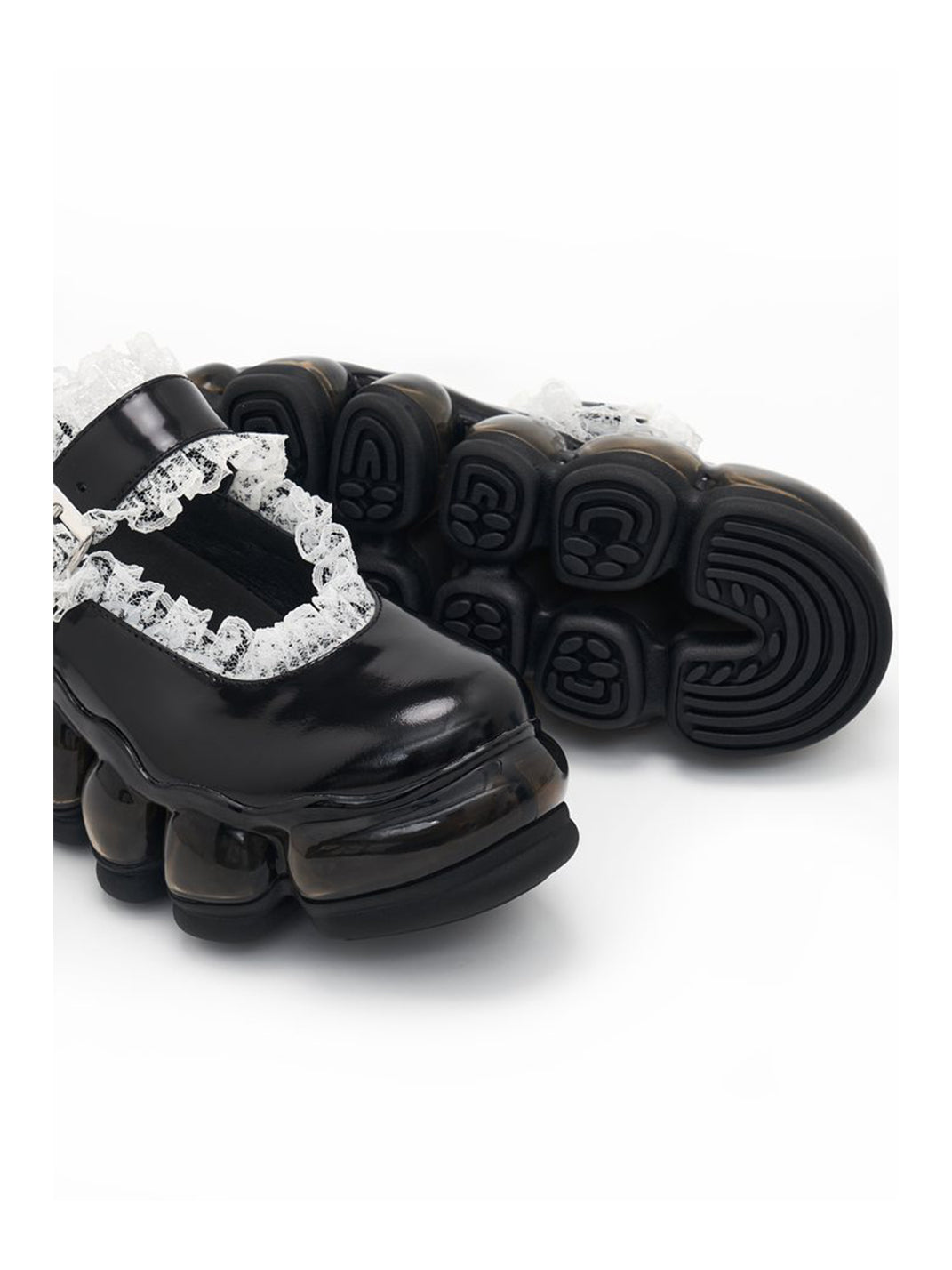 Lace Chunky Mary Jane Color Strap Shoes-Black - PSYLOS 1, Lace Chunky Mary Jane Color Strap Shoes-Black, Mary Jane shoes, MIKIOSAKABE, PSYLOS 1