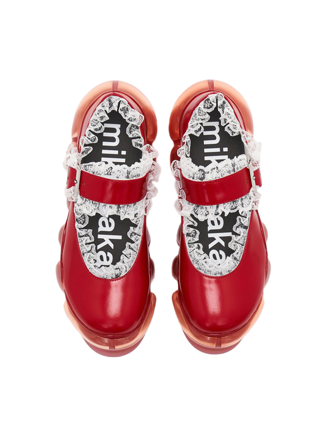 Lace Chunky Mary Jane Color Strap Shoes-Red - PSYLOS 1, Lace Chunky Mary Jane Color Strap Shoes-Red, Mary Jane shoes, MIKIOSAKABE, PSYLOS 1