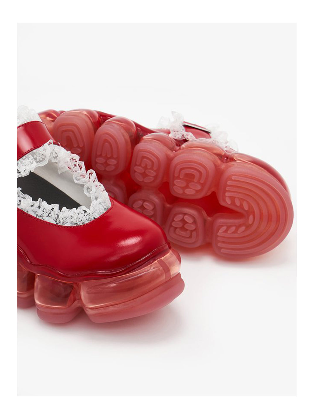 Lace Chunky Mary Jane Color Strap Shoes-Red - PSYLOS 1, Lace Chunky Mary Jane Color Strap Shoes-Red, Mary Jane shoes, MIKIOSAKABE, PSYLOS 1