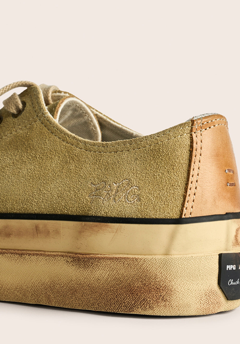 PIPG丨Washed Suede Canvas Sneakers （Khaki) - PSYLOS 1, PIPG丨Washed Suede Canvas Sneakers （Khaki), Canvas Sneakers, PIPG, PSYLOS 1