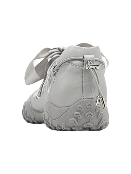 UNCLEWEN | Quick Lace Ribbon Ballet Trainer With Removable Insole-Silver - PSYLOS 1, UNCLEWEN | Quick Lace Ribbon Ballet Trainer With Removable Insole-Silver, Retro Trainers, UNCLEWEN, PSYLOS 1