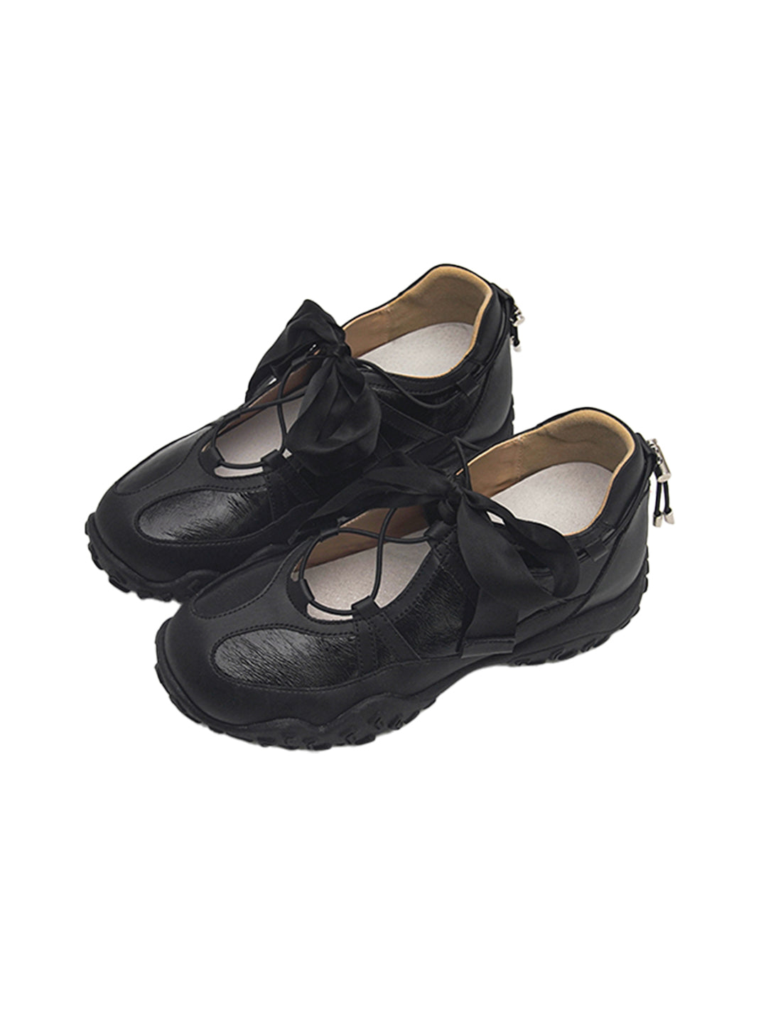 UNCLEWEN | Quick Lace Ribbon Ballet Trainer With Removable Insole-Black - PSYLOS 1, UNCLEWEN | Quick Lace Ribbon Ballet Trainer With Removable Insole-Black, Retro Trainers, UNCLEWEN, PSYLOS 1