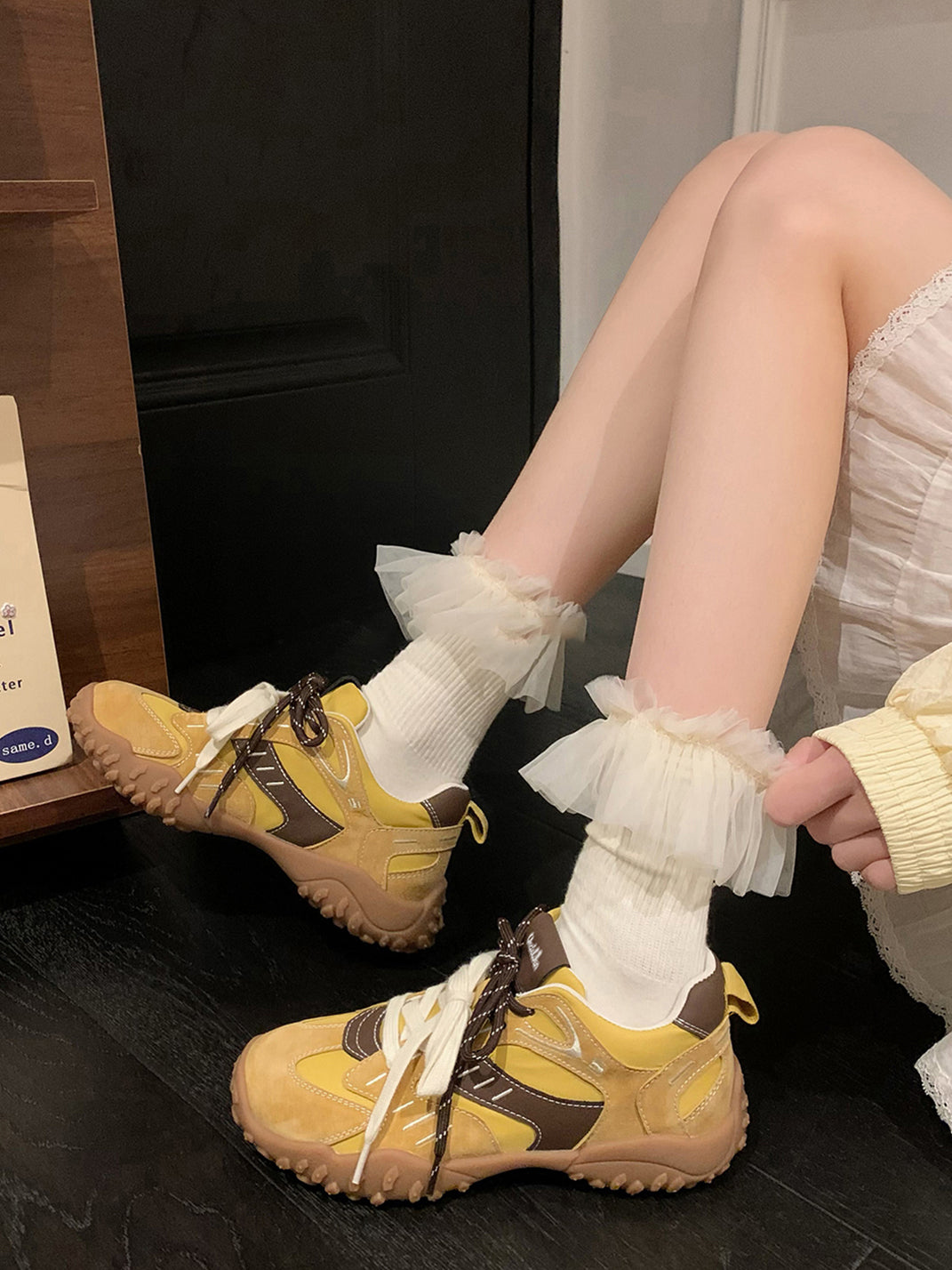 UNCLEWEN | Double Laced Suede Training Sneaker-Yellow - PSYLOS 1, UNCLEWEN | Double Laced Suede Training Sneaker-Yellow, Retro Trainers, UNCLEWEN, PSYLOS 1