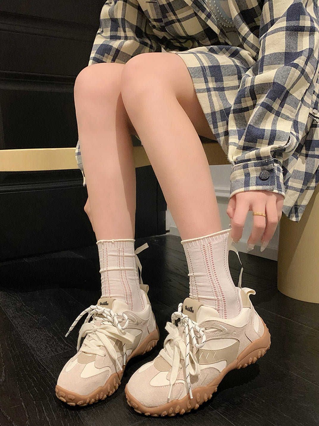 UNCLEWEN | Double Laced Suede Training Sneaker-Beige - PSYLOS 1, UNCLEWEN | Double Laced Suede Training Sneaker-Beige, Retro Trainers, UNCLEWEN, PSYLOS 1