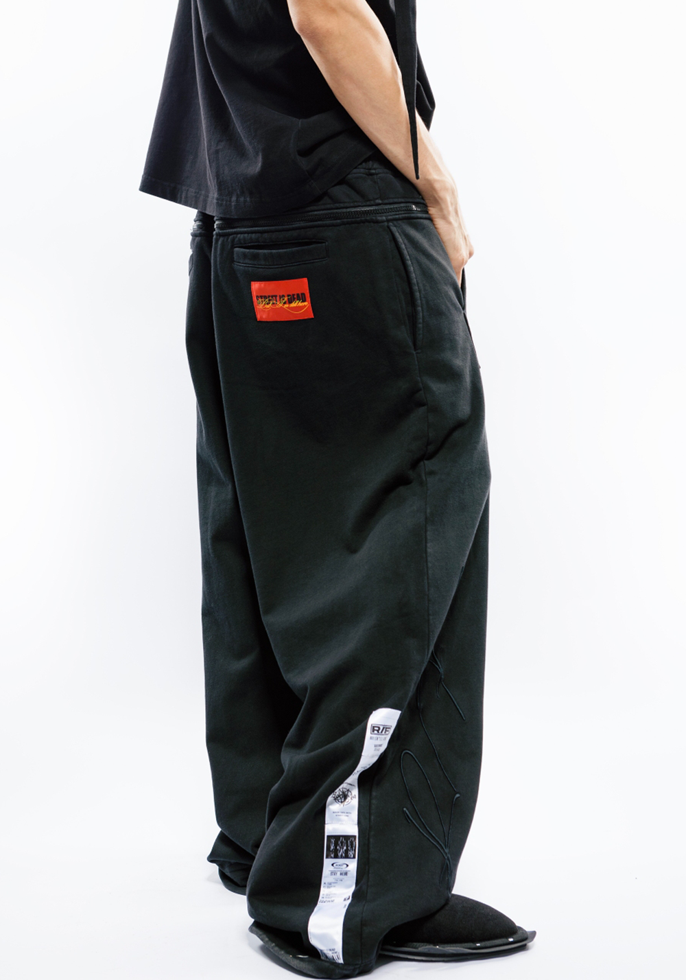 FVVO丨"Street Is Dead" Monochrome Tracksuit-Black PANTS - PSYLOS 1, FVVO丨"Street Is Dead" Monochrome Tracksuit-Black PANTS, Pants, FVVO&ROCKSTA•JAPAN, PSYLOS 1