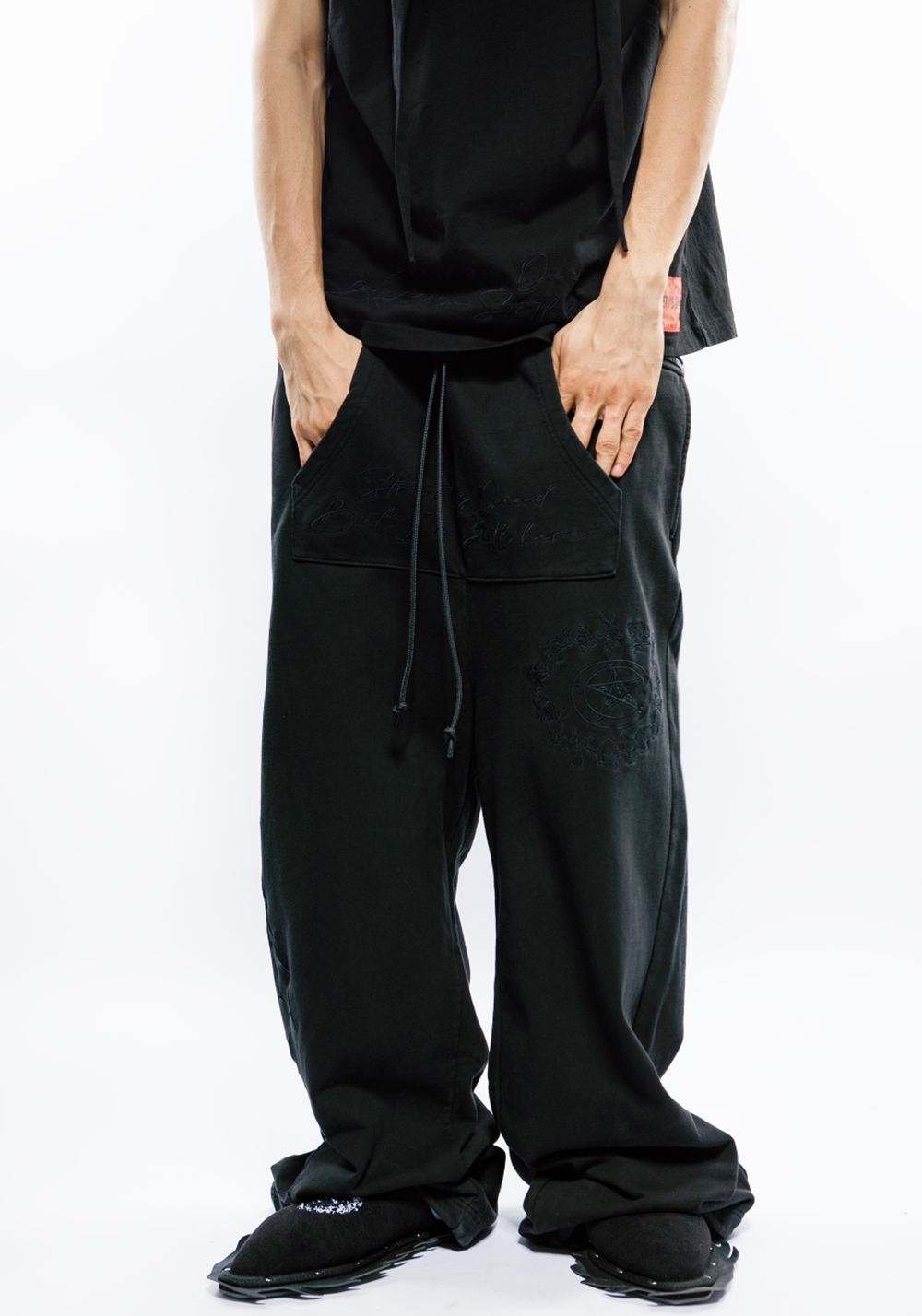 FVVO丨"Street Is Dead" Monochrome Tracksuit-Black PANTS - PSYLOS 1, FVVO丨"Street Is Dead" Monochrome Tracksuit-Black PANTS, Pants, FVVO&ROCKSTA•JAPAN, PSYLOS 1