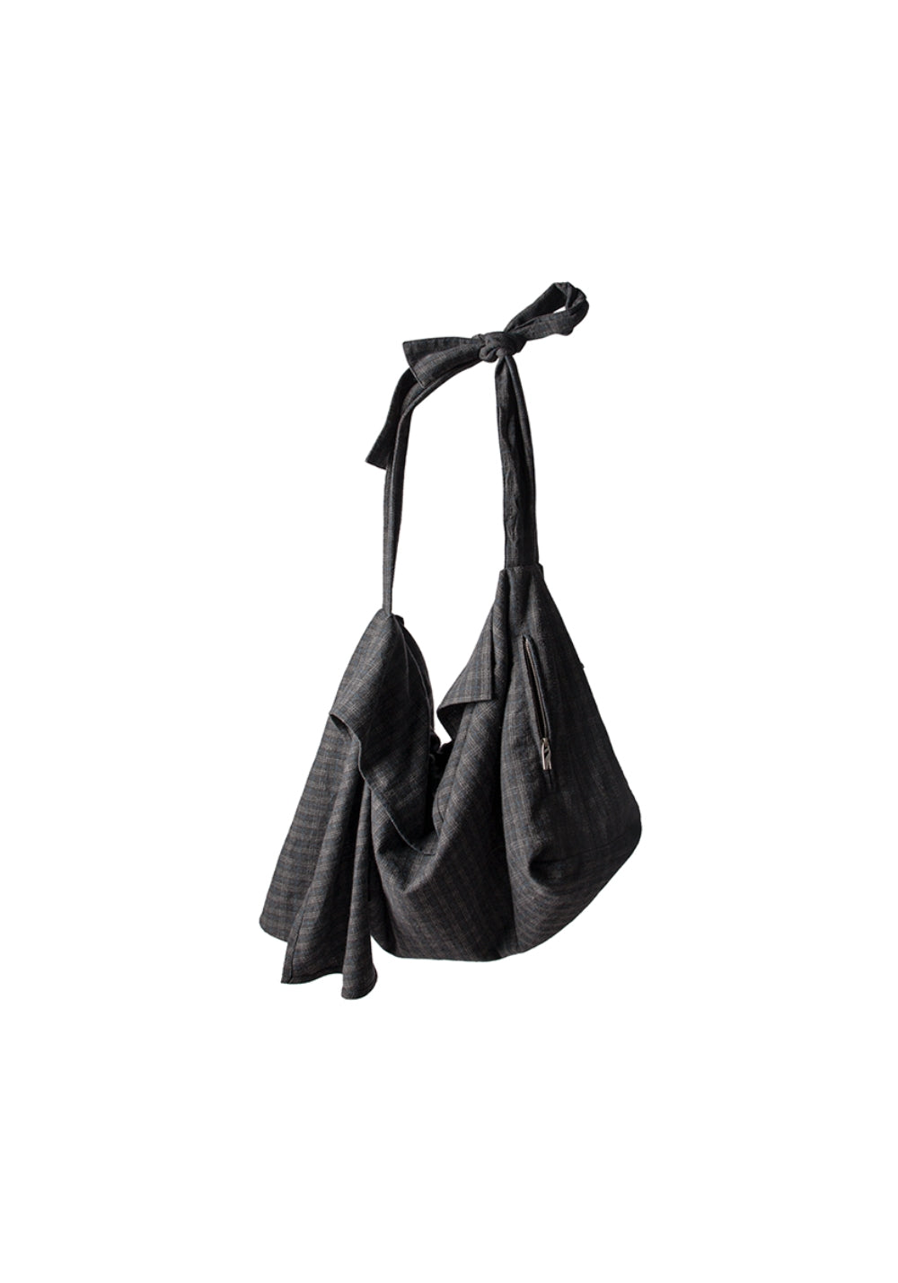 RELABEL丨Blue Plaid Wool Multi-Pocket Drawstring Bag - PSYLOS 1, RELABEL丨Blue Plaid Wool Multi-Pocket Drawstring Bag, T-Shirt, RELABEL, PSYLOS 1