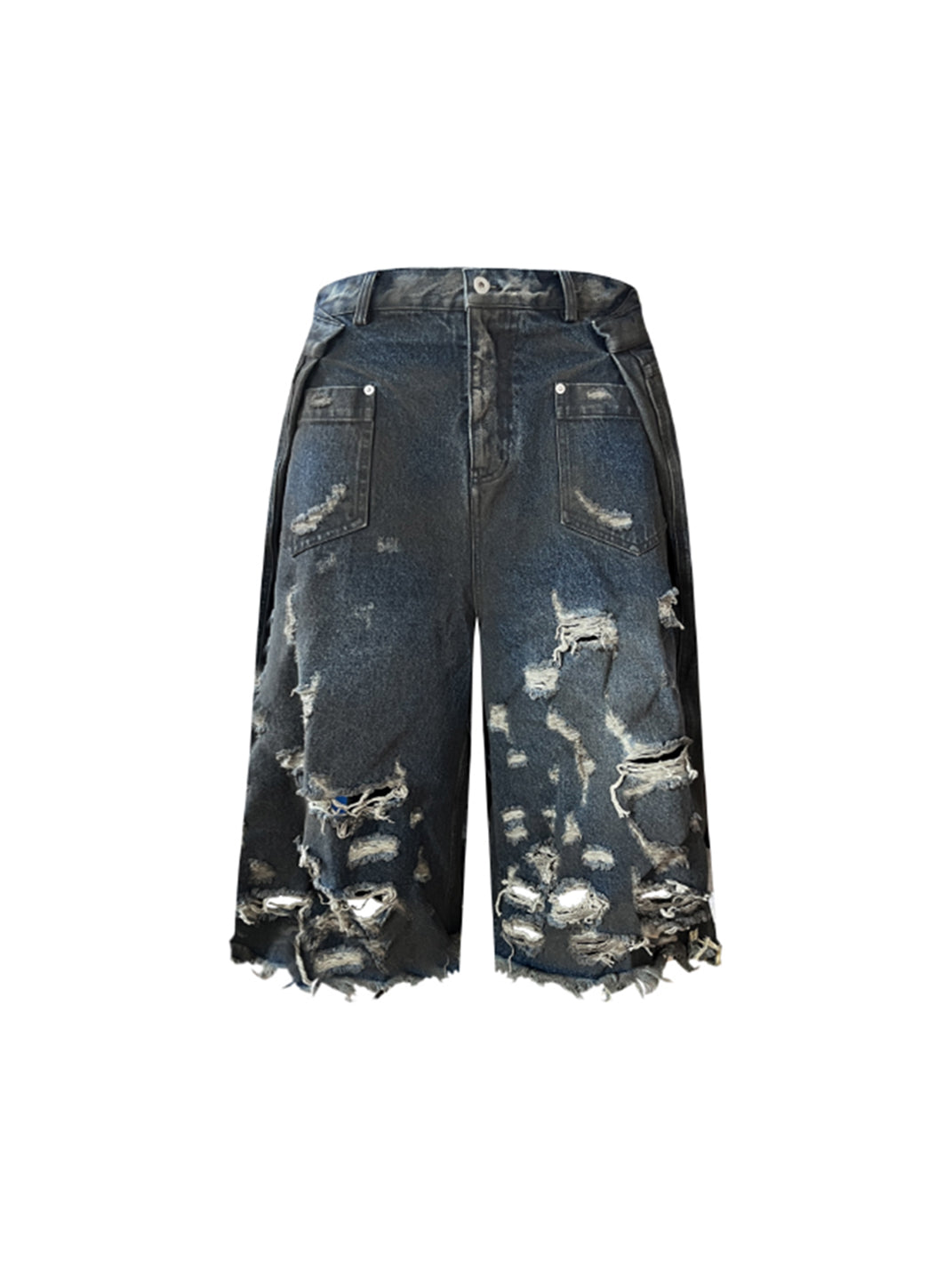 GOJOYJINNI | Washed Pleated Distressed Cropped Jeans - PSYLOS 1, GOJOYJINNI | Washed Pleated Distressed Cropped Jeans, Jeans, GOJOYJINNI, PSYLOS 1