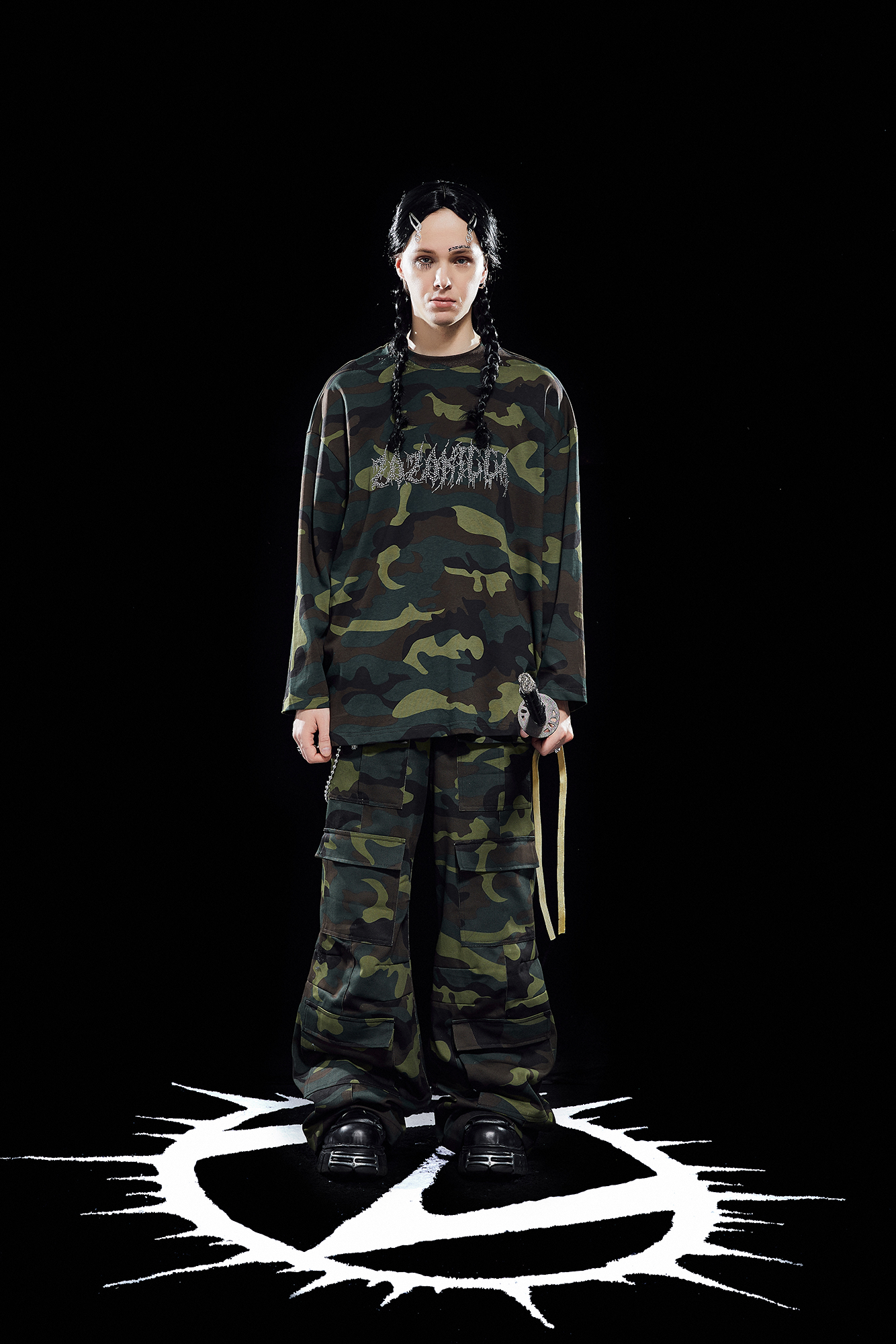 Camouflage Micro-Flare Work Pants