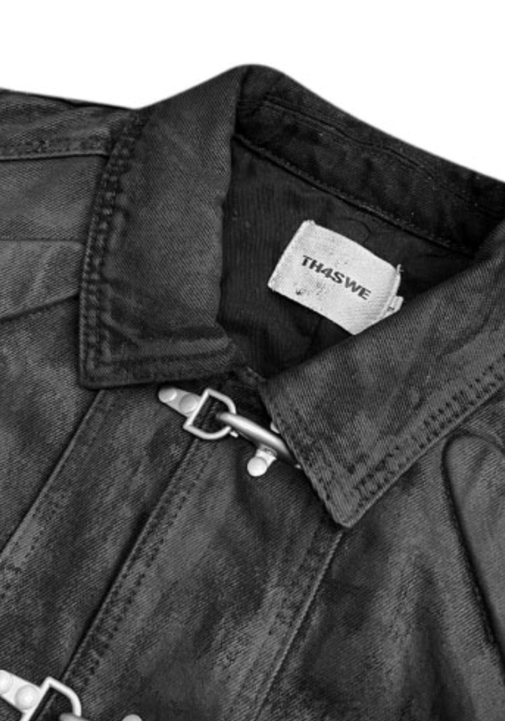 GOJOYJINNI丨Dark Metal Plane Buckle Waxed Jacket - PSYLOS 1, GOJOYJINNI丨Dark Metal Plane Buckle Waxed Jacket, Jacket, GOJOYJINNI, PSYLOS 1