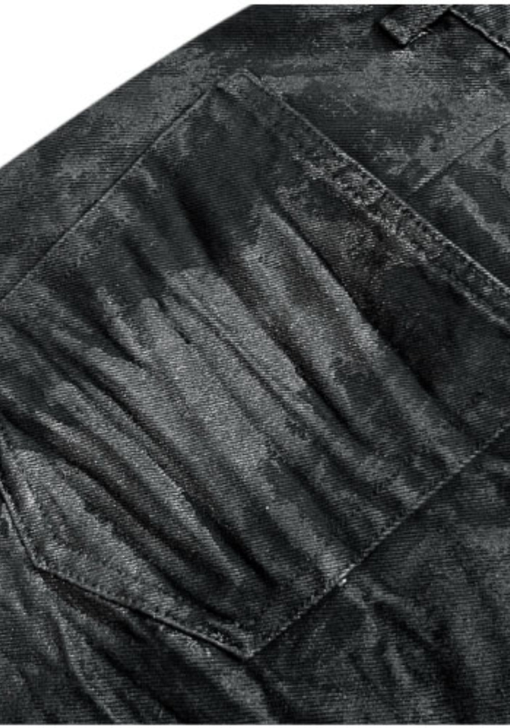 GOJOYJINNI丨Gothic Metal-Waxed Flare Jeans - PSYLOS 1, GOJOYJINNI丨Gothic Metal-Waxed Flare Jeans, Jeans, GOJOYJINNI, PSYLOS 1