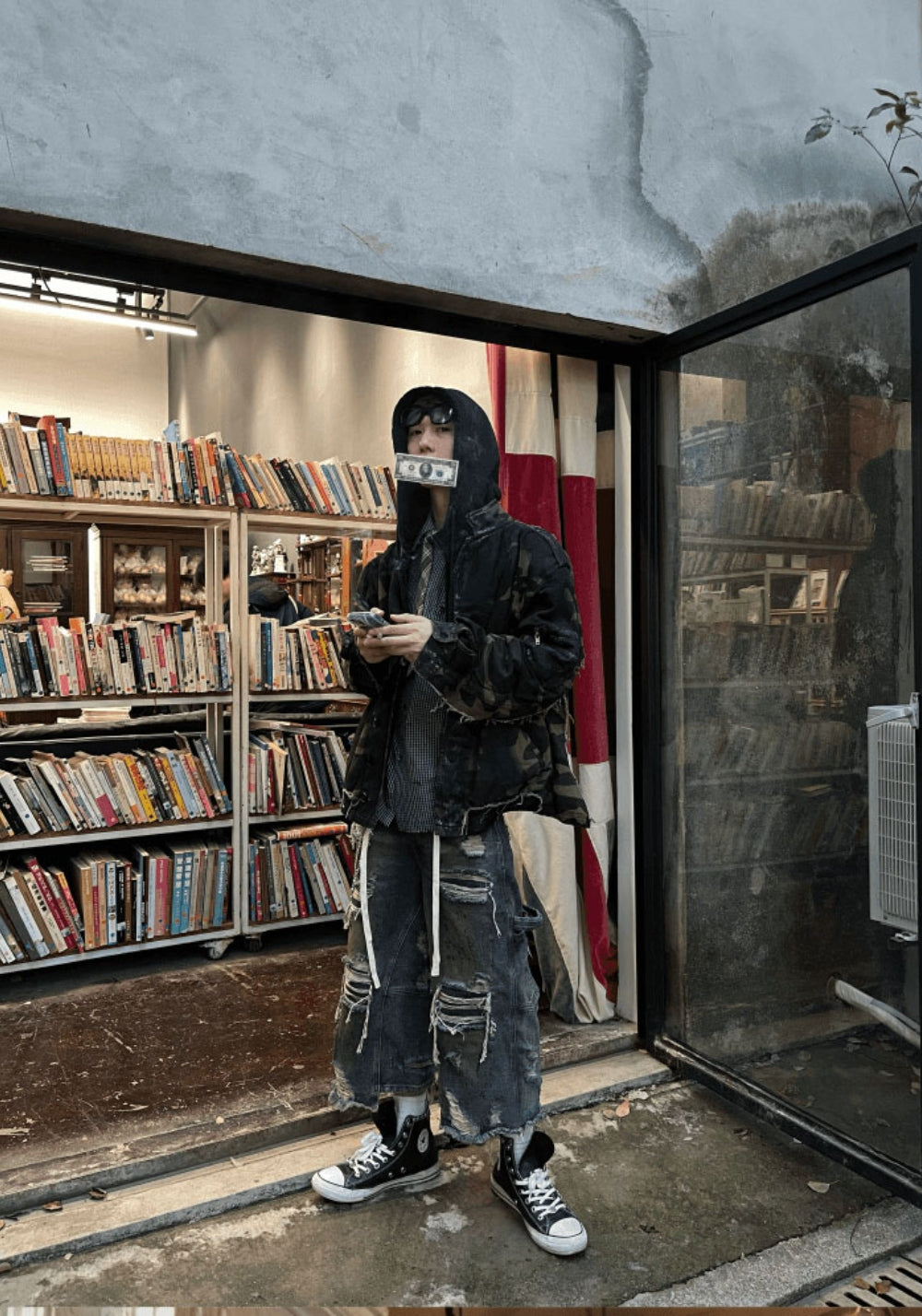 GOJOYJINNI丨Camo Patchwork Hand-Painted Bomber Jacket - PSYLOS 1, GOJOYJINNI丨Camo Patchwork Hand-Painted Bomber Jacket, Jacket, GOJOYJINNI, PSYLOS 1