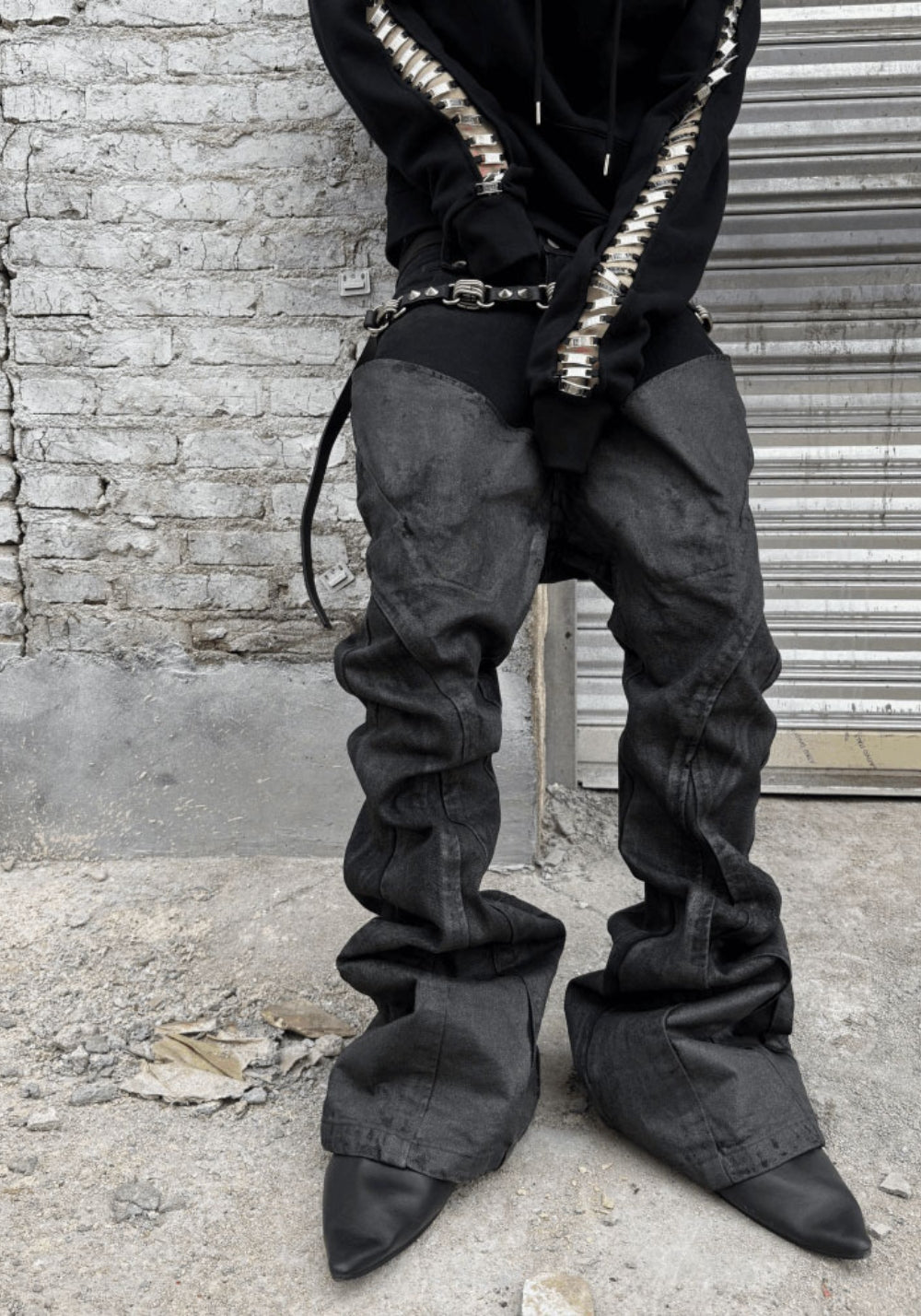 GOJOYJINNI丨Punk Paint-Splatter Flare Jeans - PSYLOS 1, GOJOYJINNI丨Punk Paint-Splatter Flare Jeans, Pants, GOJOYJINNI, PSYLOS 1