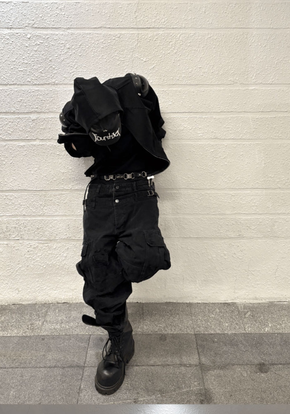 GOJOYJINNI丨Triple Waistband Distressed Cargo Jeans - PSYLOS 1, GOJOYJINNI丨Triple Waistband Distressed Cargo Jeans, Pants, GOJOYJINNI, PSYLOS 1