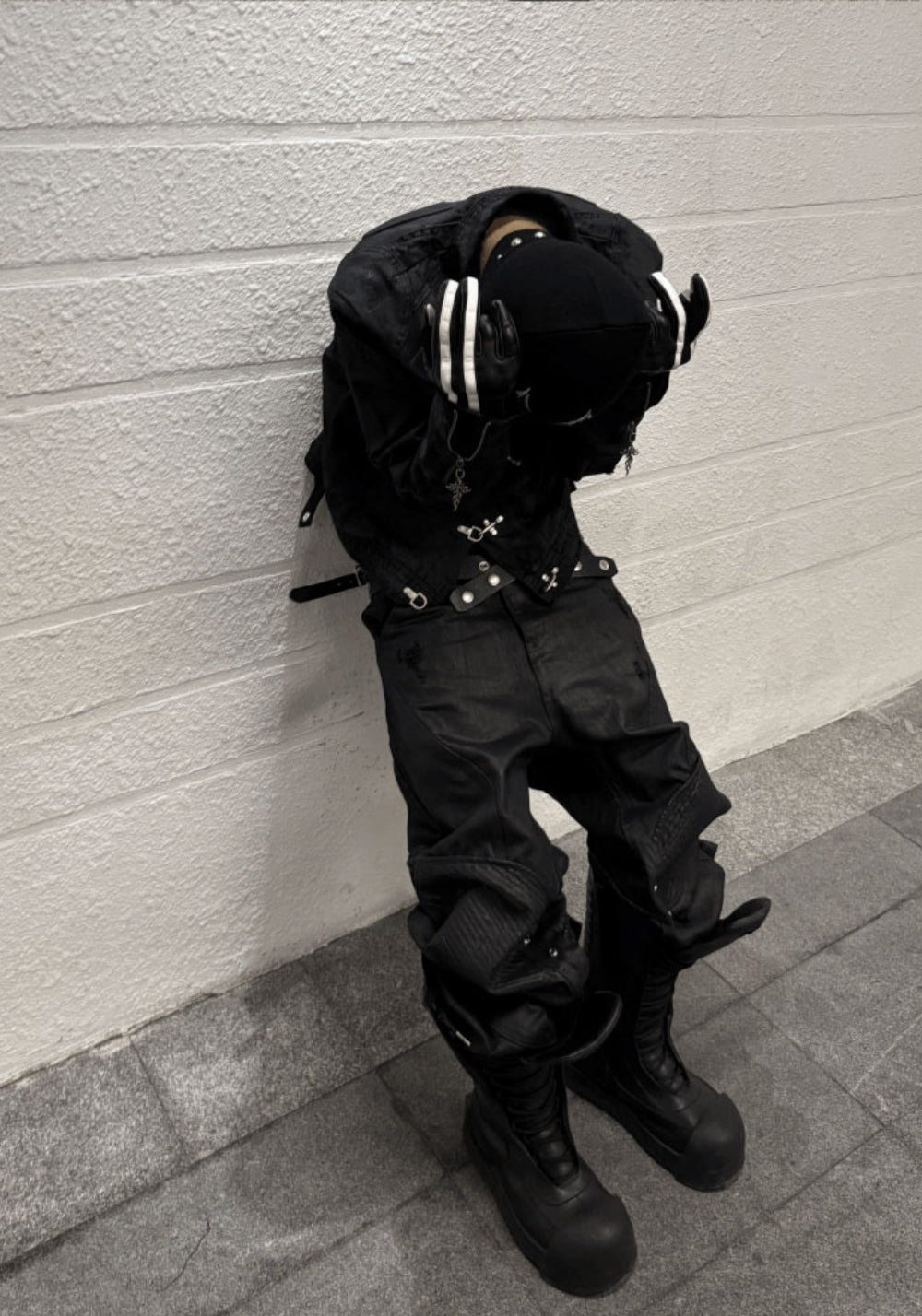 GOJOYJINNI丨Dark Metal Plane Buckle Waxed Jacket - PSYLOS 1, GOJOYJINNI丨Dark Metal Plane Buckle Waxed Jacket, Jacket, GOJOYJINNI, PSYLOS 1