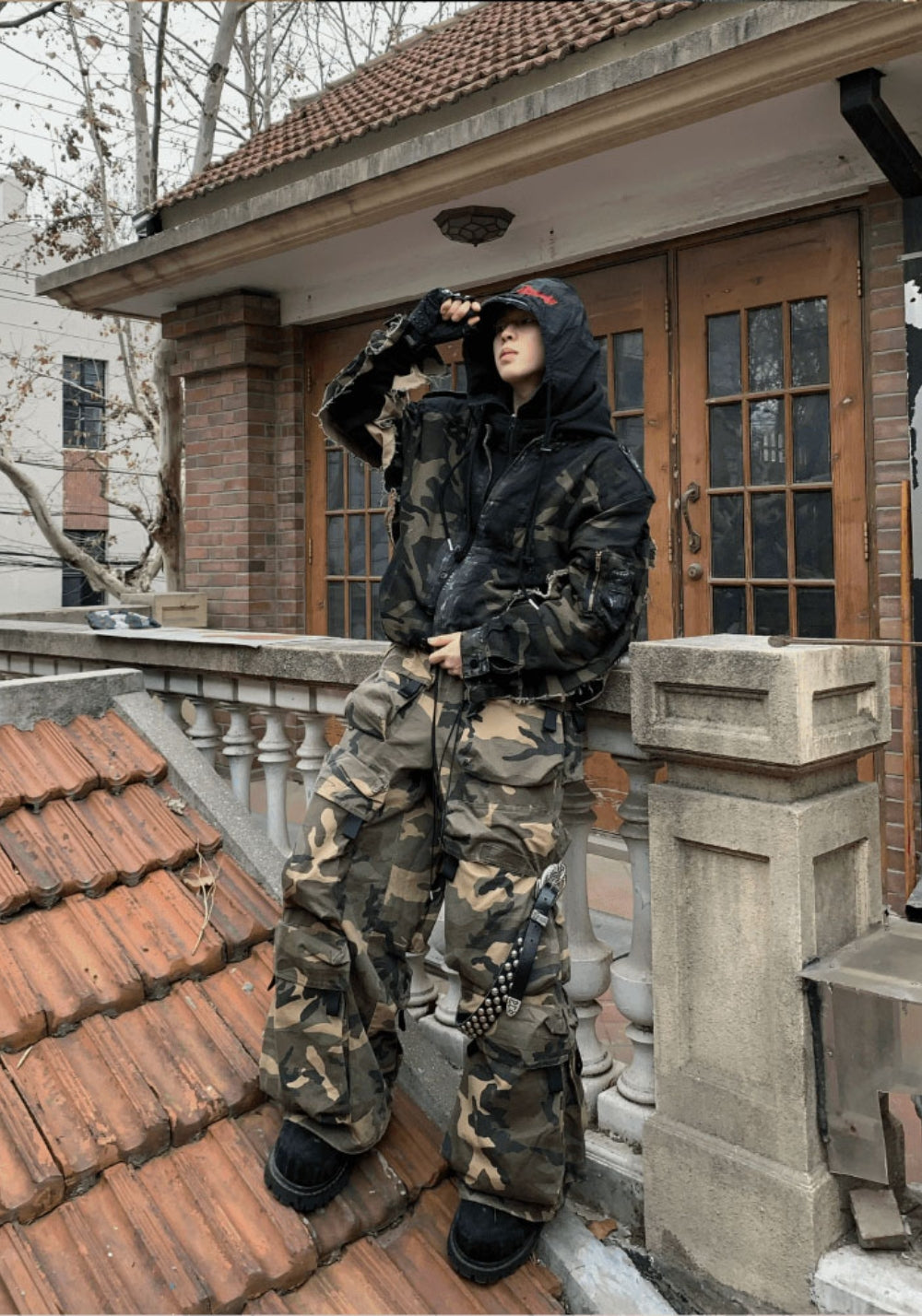 GOJOYJINNI丨Camo Patchwork Hand-Painted Bomber Jacket - PSYLOS 1, GOJOYJINNI丨Camo Patchwork Hand-Painted Bomber Jacket, Jacket, GOJOYJINNI, PSYLOS 1