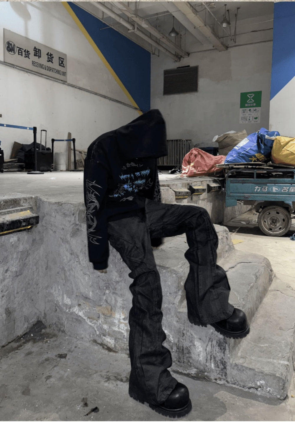 GOJOYJINNI丨Punk Paint-Splatter Flare Jeans - PSYLOS 1, GOJOYJINNI丨Punk Paint-Splatter Flare Jeans, Pants, GOJOYJINNI, PSYLOS 1