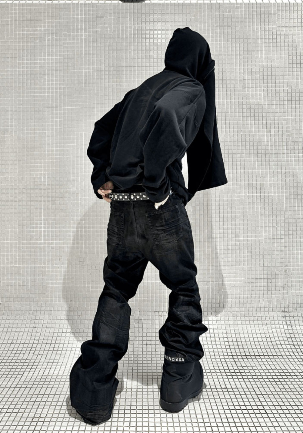 GOJOYJINNI丨Gothic Metal-Waxed Flare Jeans - PSYLOS 1, GOJOYJINNI丨Gothic Metal-Waxed Flare Jeans, Jeans, GOJOYJINNI, PSYLOS 1