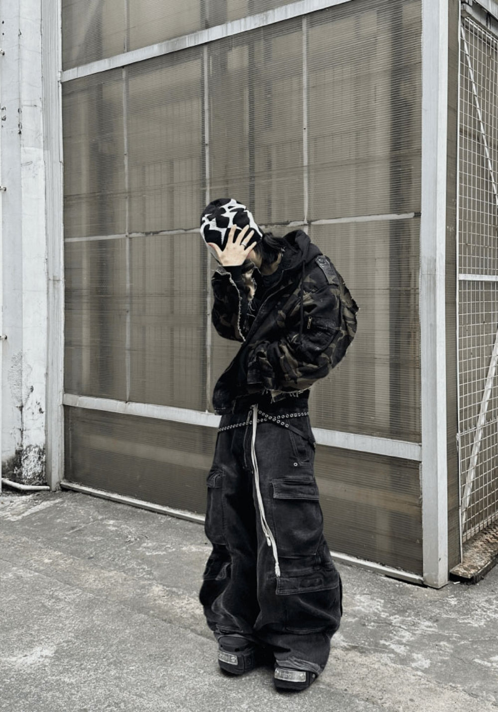 GOJOYJINNI丨Camo Patchwork Hand-Painted Bomber Jacket - PSYLOS 1, GOJOYJINNI丨Camo Patchwork Hand-Painted Bomber Jacket, Jacket, GOJOYJINNI, PSYLOS 1