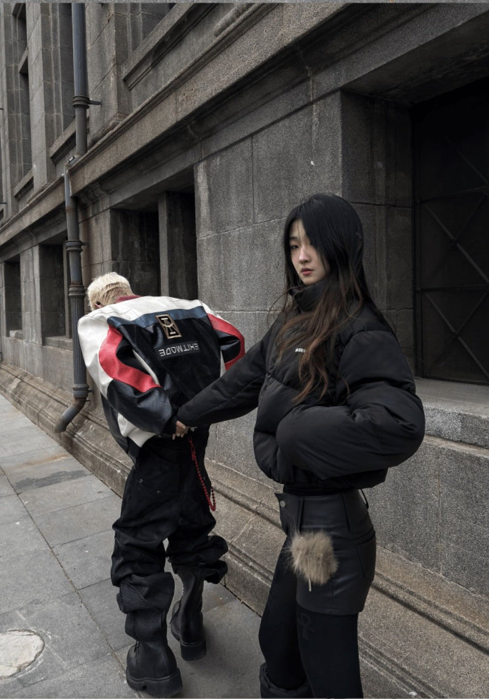 GOJOYJINNI丨Armor Patch Distressed Biker Jeans - PSYLOS 1, GOJOYJINNI丨Armor Patch Distressed Biker Jeans, Pants, GOJOYJINNI, PSYLOS 1