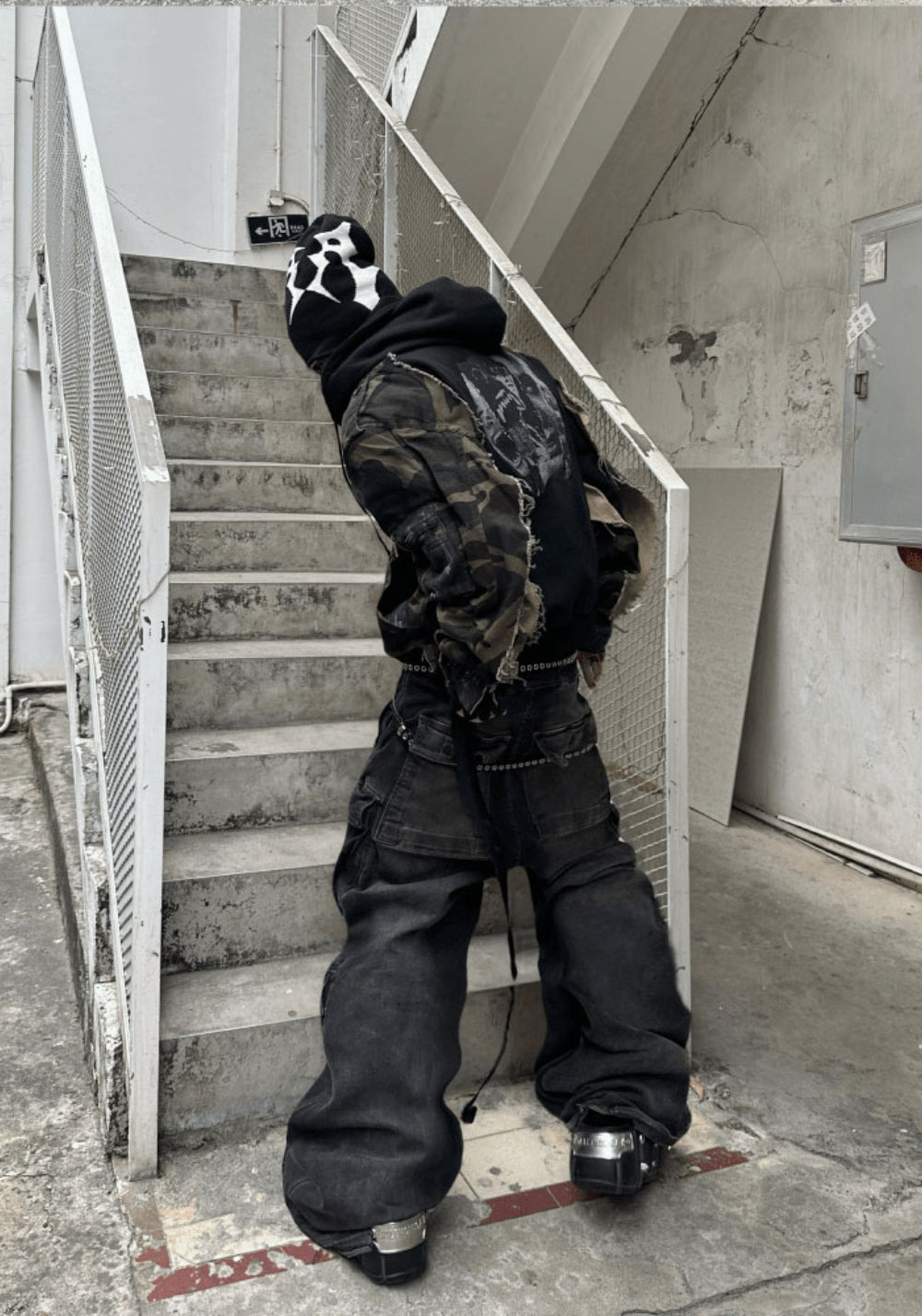 GOJOYJINNI丨Camo Patchwork Hand-Painted Bomber Jacket - PSYLOS 1, GOJOYJINNI丨Camo Patchwork Hand-Painted Bomber Jacket, Jacket, GOJOYJINNI, PSYLOS 1