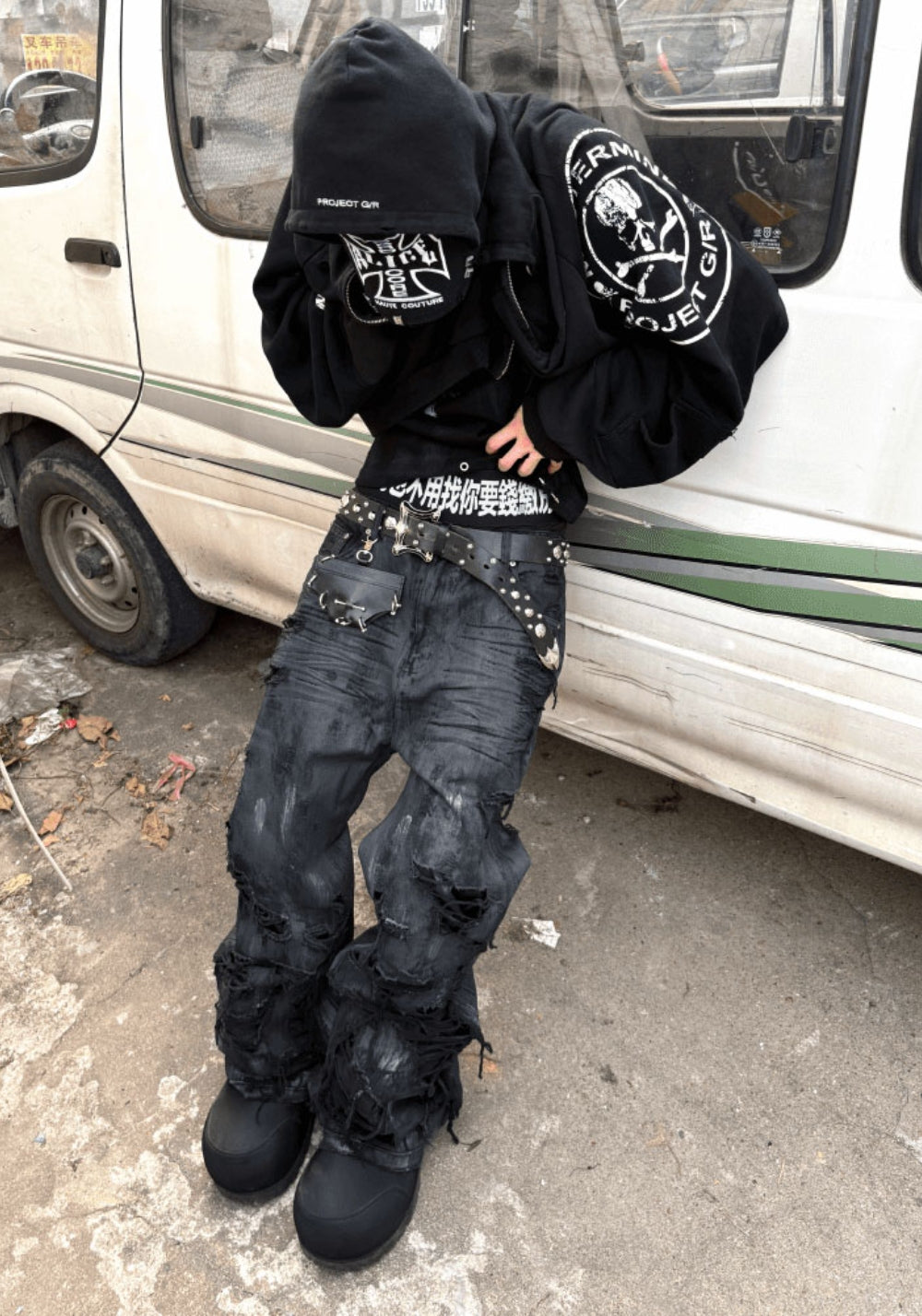 GOJOYJINNI丨Hand-Distressed Wide-Leg Jeans - PSYLOS 1, GOJOYJINNI丨Hand-Distressed Wide-Leg Jeans, Pants, GOJOYJINNI, PSYLOS 1