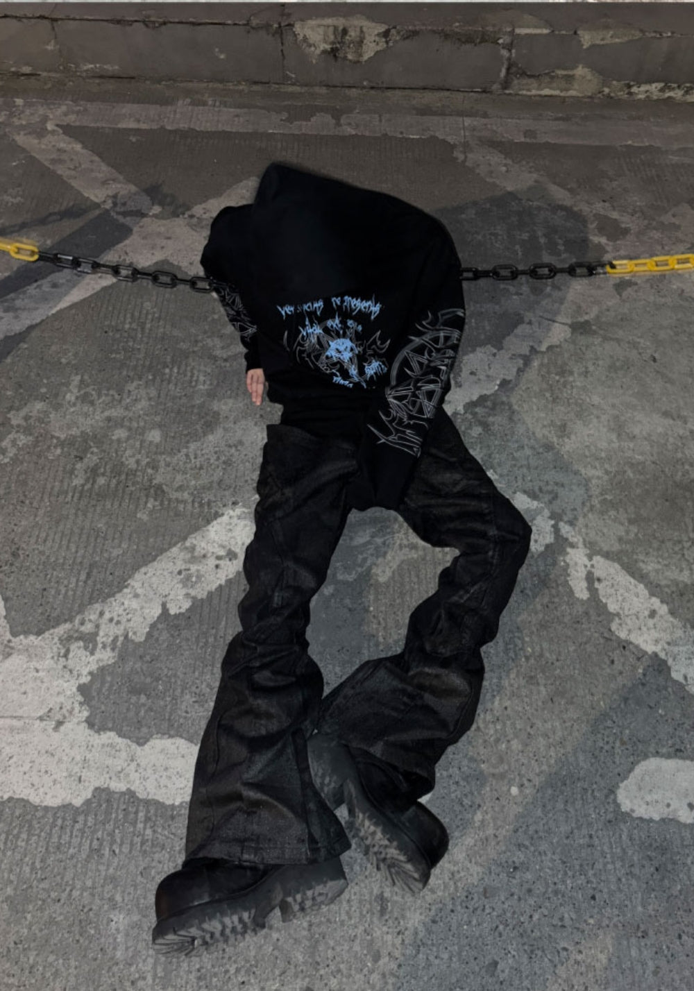 GOJOYJINNI丨Punk Paint-Splatter Flare Jeans - PSYLOS 1, GOJOYJINNI丨Punk Paint-Splatter Flare Jeans, Pants, GOJOYJINNI, PSYLOS 1