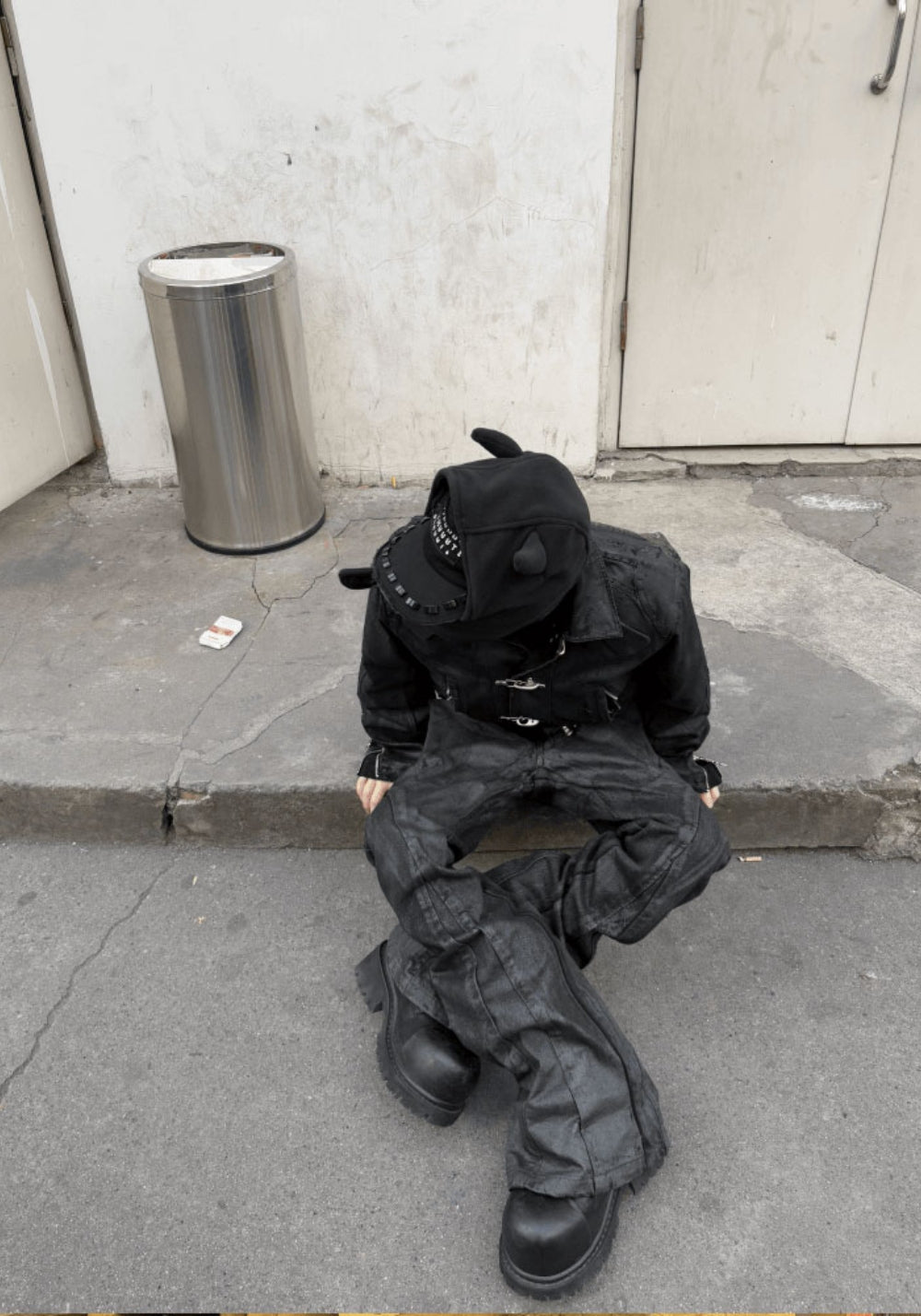 GOJOYJINNI丨Dark Metal Plane Buckle Waxed Jacket - PSYLOS 1, GOJOYJINNI丨Dark Metal Plane Buckle Waxed Jacket, Jacket, GOJOYJINNI, PSYLOS 1