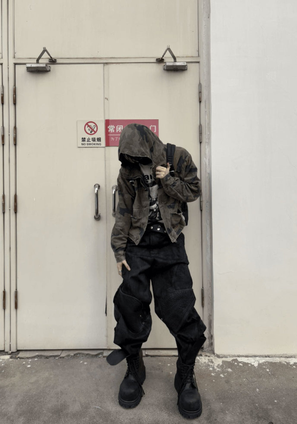 GOJOYJINNI丨Armor Patch Distressed Biker Jeans - PSYLOS 1, GOJOYJINNI丨Armor Patch Distressed Biker Jeans, Pants, GOJOYJINNI, PSYLOS 1