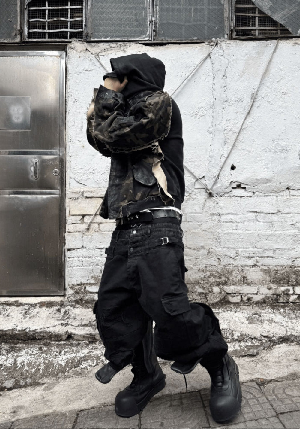 GOJOYJINNI丨Camo Patchwork Hand-Painted Bomber Jacket - PSYLOS 1, GOJOYJINNI丨Camo Patchwork Hand-Painted Bomber Jacket, Jacket, GOJOYJINNI, PSYLOS 1