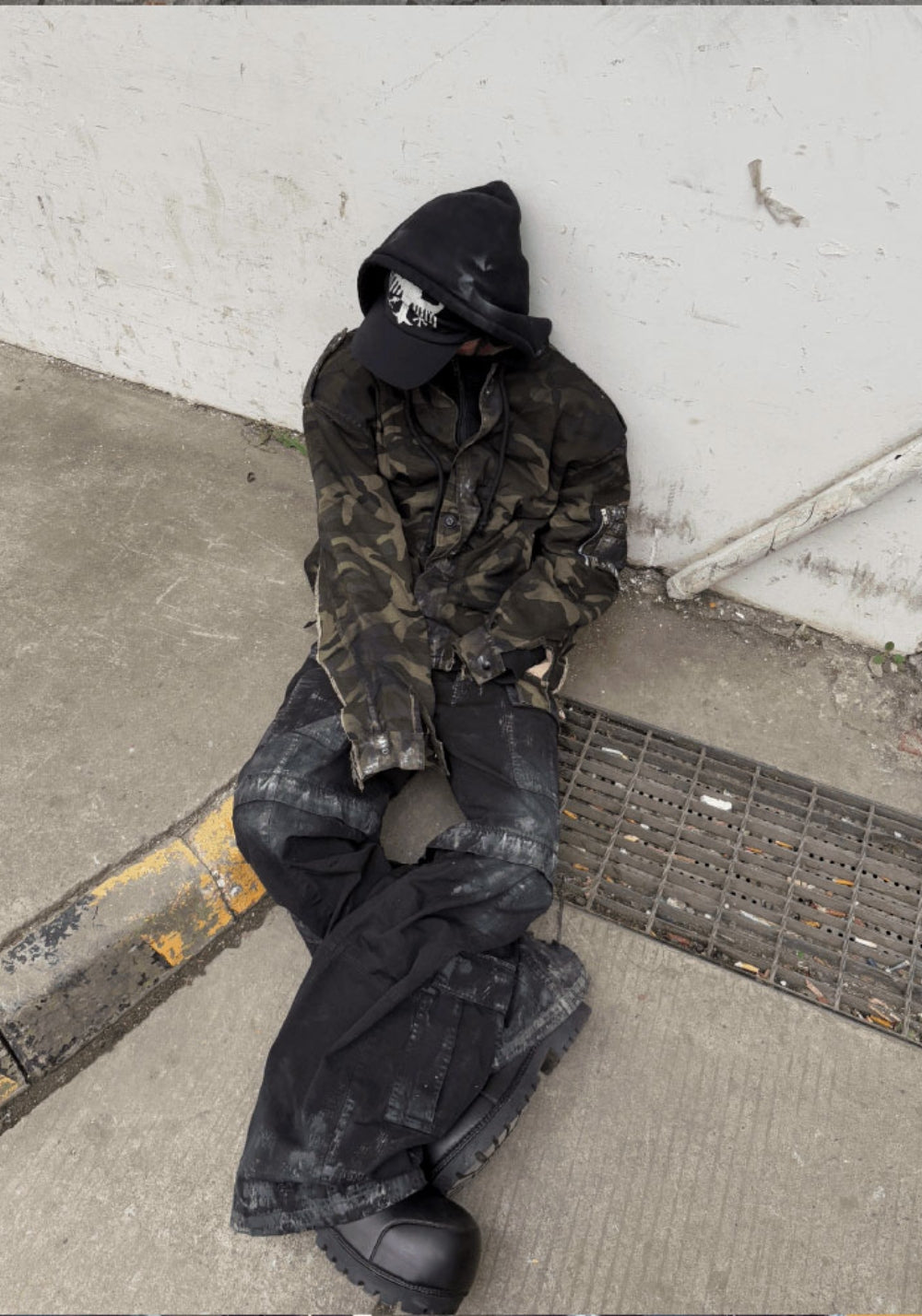 GOJOYJINNI丨Camo Patchwork Hand-Painted Bomber Jacket - PSYLOS 1, GOJOYJINNI丨Camo Patchwork Hand-Painted Bomber Jacket, Jacket, GOJOYJINNI, PSYLOS 1