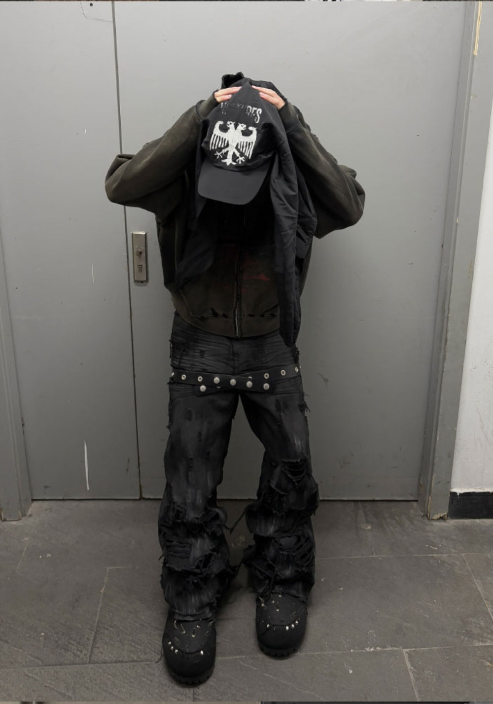 GOJOYJINNI丨Hand-Distressed Wide-Leg Jeans - PSYLOS 1, GOJOYJINNI丨Hand-Distressed Wide-Leg Jeans, Pants, GOJOYJINNI, PSYLOS 1